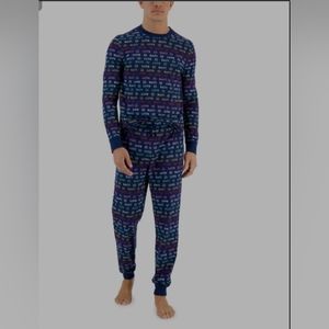 Family Pajamas Men's Love Valentine's Day Matching Pajama Set Small Blue Smiley